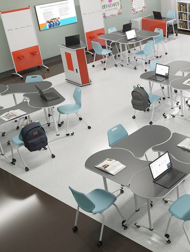 Flexible Collaborative Classroom - Koi Desks - Ready Chairs - Paragon Furniture
