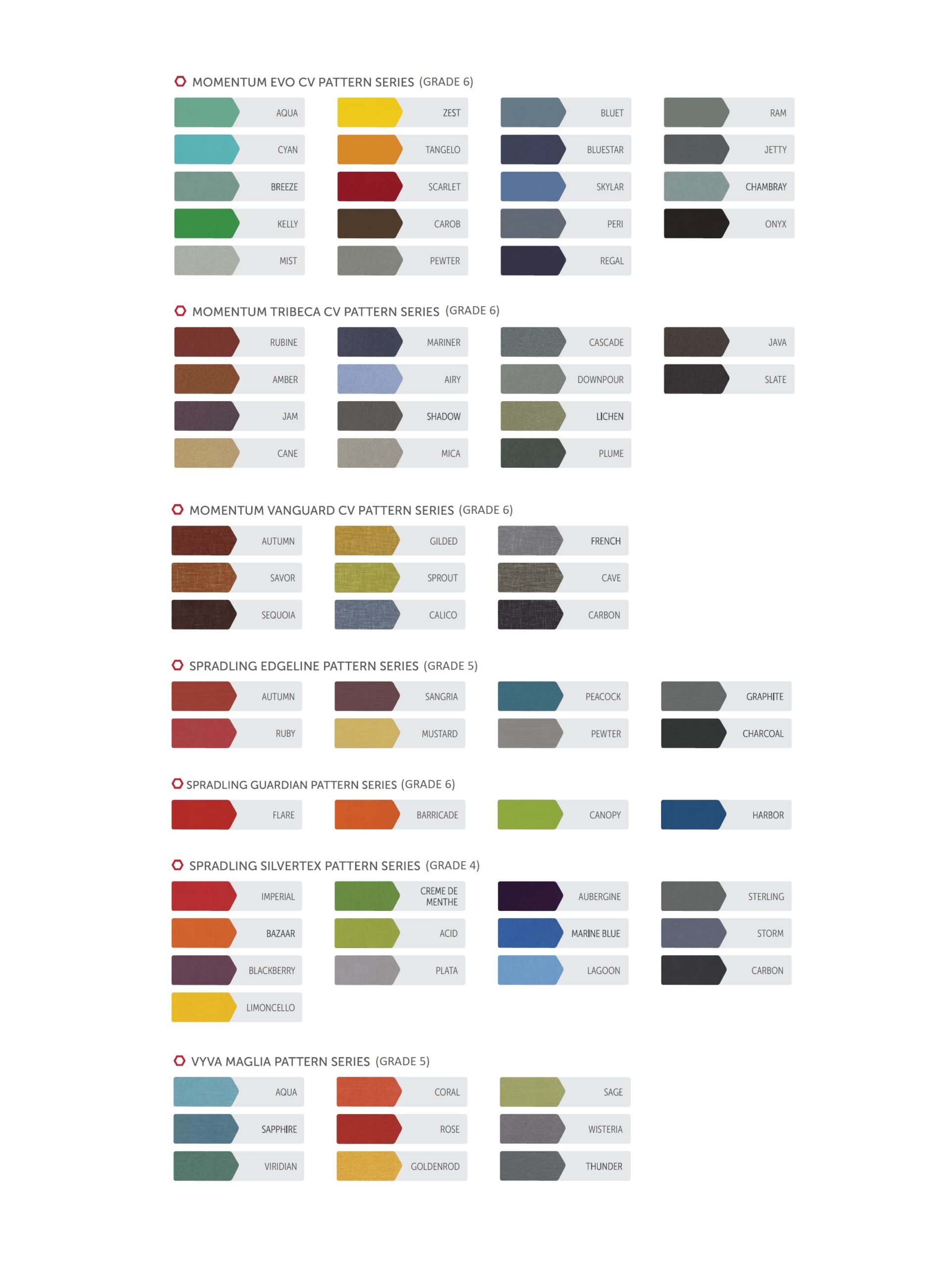 MOTIV SOFT SEATING GRADED FABRIC COLOR OPTIONS - PARAGON FURNITURE