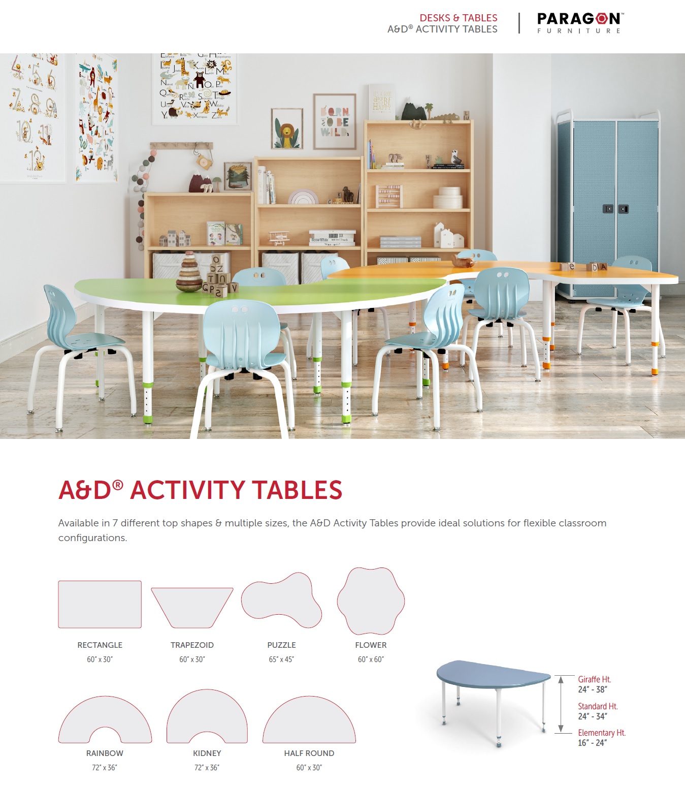 A&D ACTIVITY TABLES - PARAGON FURNITURE
