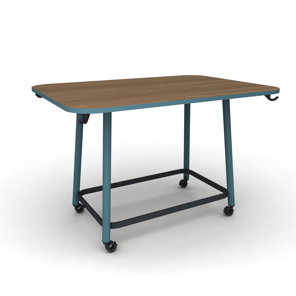 Breakaway Table with backpack hook, Lake trim and Walnut top