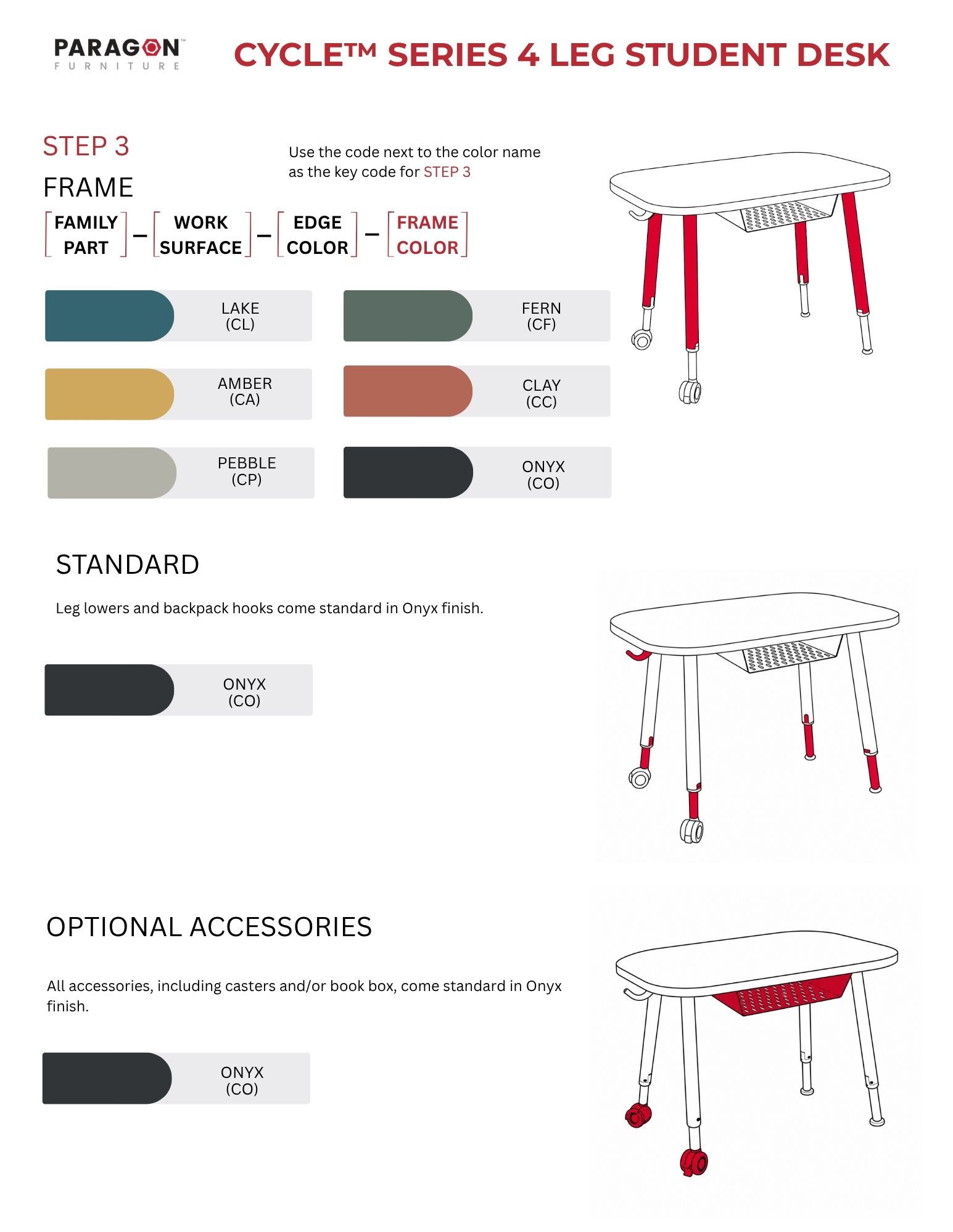 Cycle® Series Color and Finish Options Frames