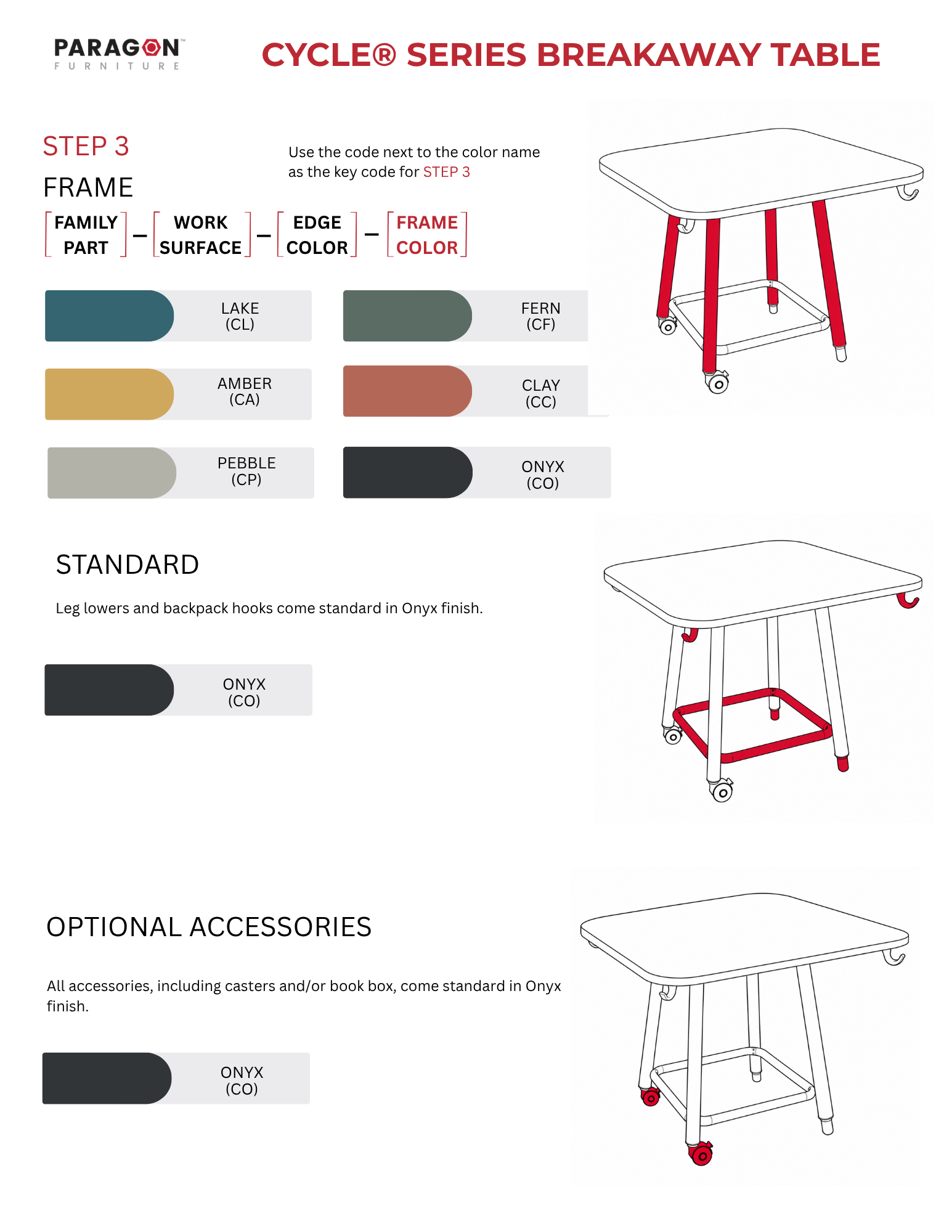 Cycle® Breakaway Table Frame Options